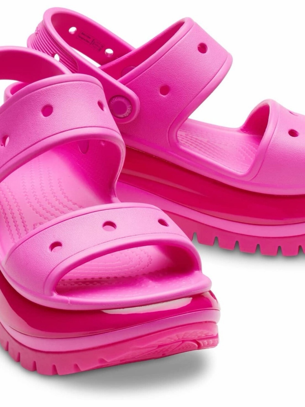 CROCS Women’s Mega Crush Sandals in Bright Pink - Picture 5 of 5
